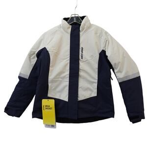Ski-Doo Woman's Vasa Snowmobiling Jacket Ivory & Navy Blue - Large